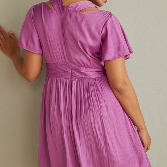 By Anthropologie Deep V-Neck Vibrant Mini Dress - Picture 3 of 5